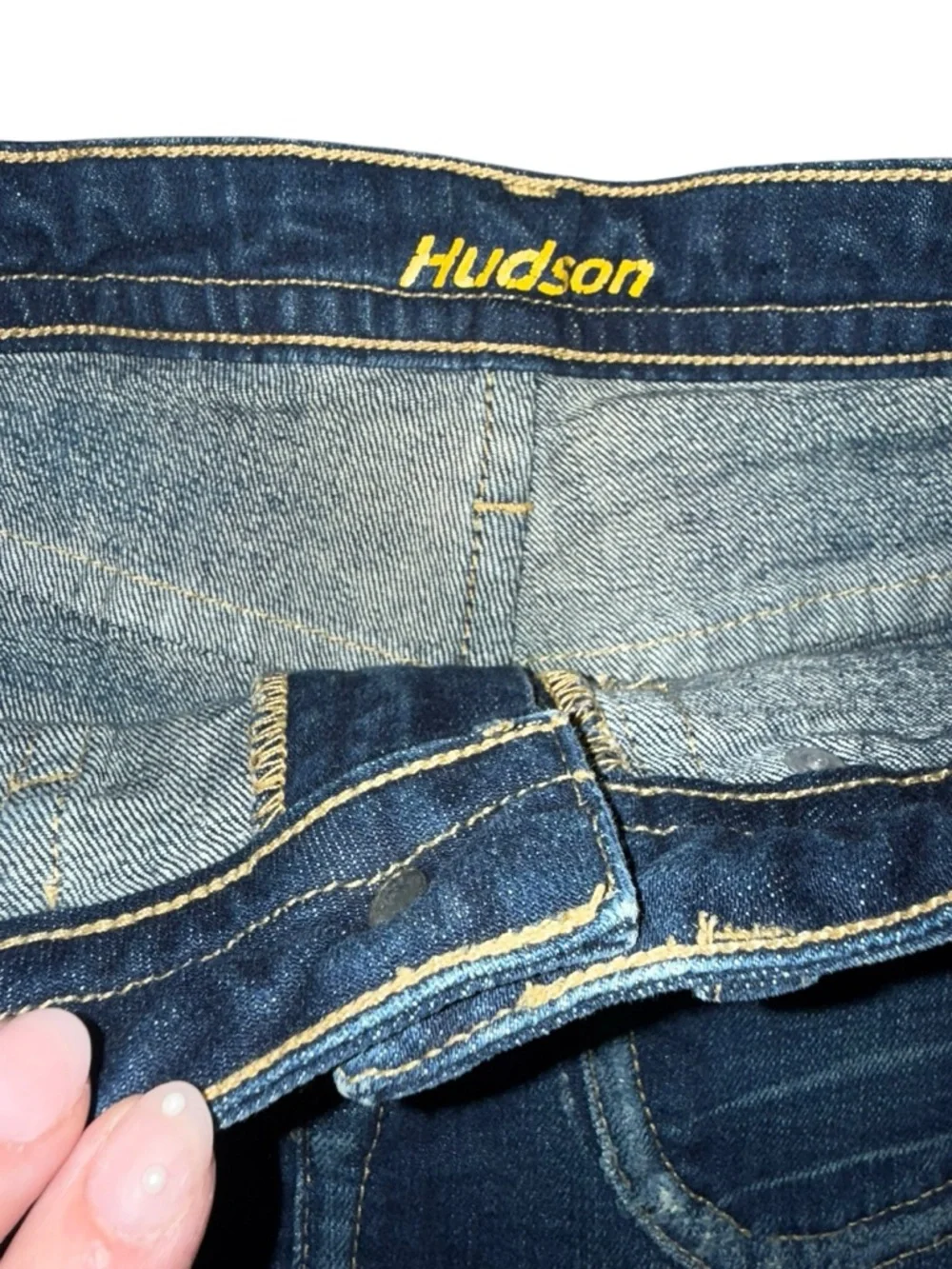 Hudson Jeans Dark Blue Denim Y2K Vintage Mini Skirt with Raw Hem